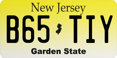 NJ license plate B65TIY