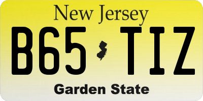 NJ license plate B65TIZ