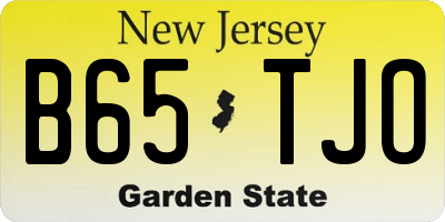 NJ license plate B65TJO