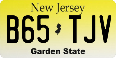 NJ license plate B65TJV