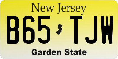 NJ license plate B65TJW