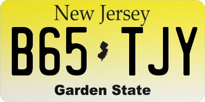 NJ license plate B65TJY