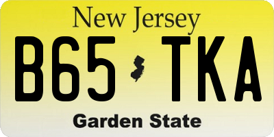 NJ license plate B65TKA