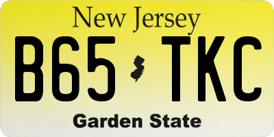 NJ license plate B65TKC