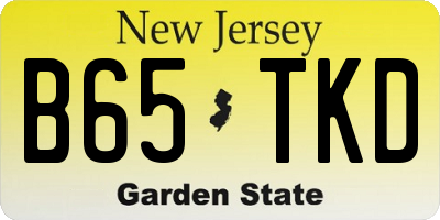 NJ license plate B65TKD