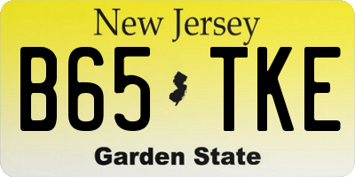 NJ license plate B65TKE
