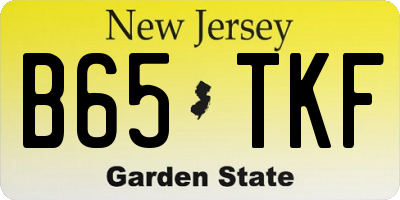 NJ license plate B65TKF