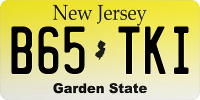 NJ license plate B65TKI