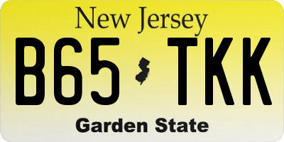NJ license plate B65TKK