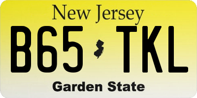 NJ license plate B65TKL