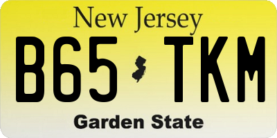 NJ license plate B65TKM