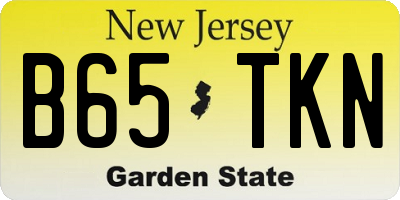 NJ license plate B65TKN