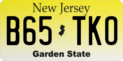 NJ license plate B65TKO