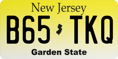 NJ license plate B65TKQ