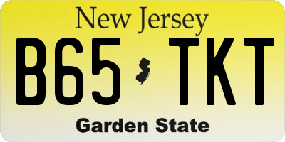 NJ license plate B65TKT