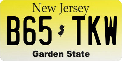 NJ license plate B65TKW