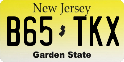 NJ license plate B65TKX
