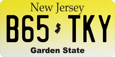 NJ license plate B65TKY