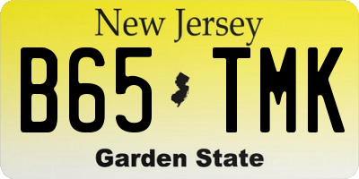 NJ license plate B65TMK