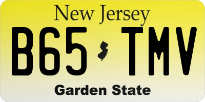 NJ license plate B65TMV