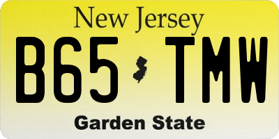 NJ license plate B65TMW