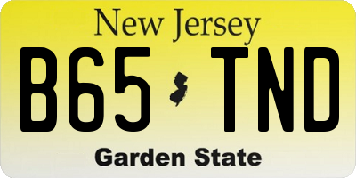 NJ license plate B65TND