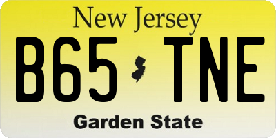 NJ license plate B65TNE