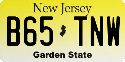 NJ license plate B65TNW