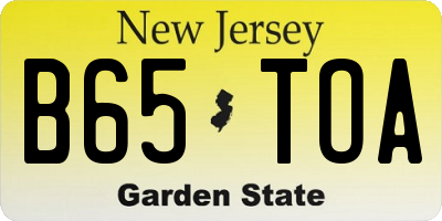 NJ license plate B65TOA
