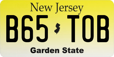 NJ license plate B65TOB