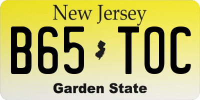 NJ license plate B65TOC