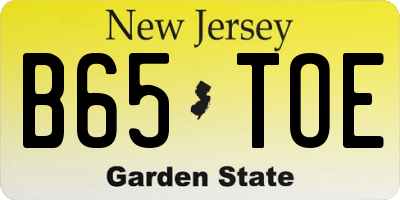 NJ license plate B65TOE