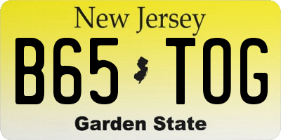 NJ license plate B65TOG