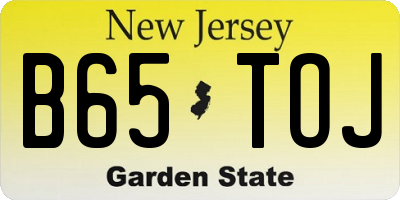 NJ license plate B65TOJ