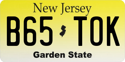 NJ license plate B65TOK