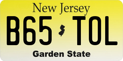 NJ license plate B65TOL