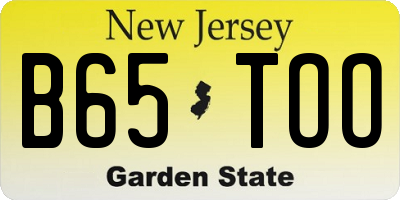 NJ license plate B65TOO