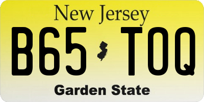 NJ license plate B65TOQ