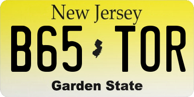 NJ license plate B65TOR
