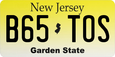 NJ license plate B65TOS