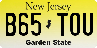 NJ license plate B65TOU