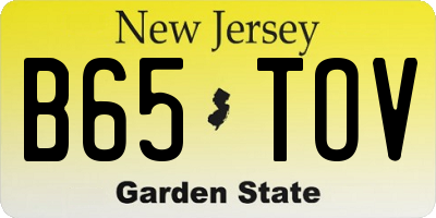 NJ license plate B65TOV