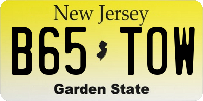 NJ license plate B65TOW