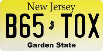 NJ license plate B65TOX