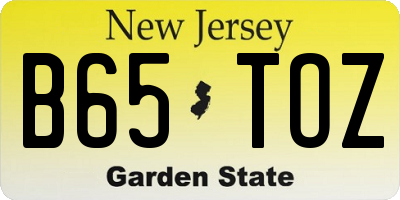 NJ license plate B65TOZ