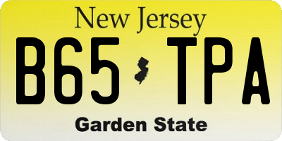 NJ license plate B65TPA