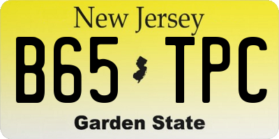 NJ license plate B65TPC