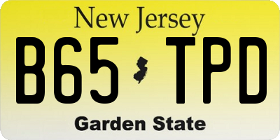 NJ license plate B65TPD