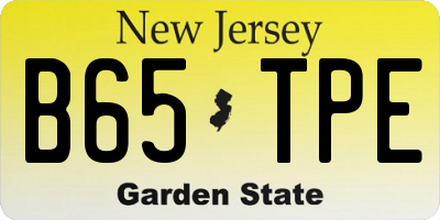 NJ license plate B65TPE