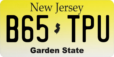 NJ license plate B65TPU